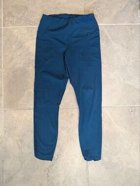 Teal Laser Cut Leggings